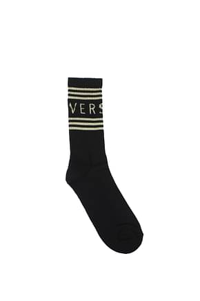 Versace Socks Men Cotton Black Gold