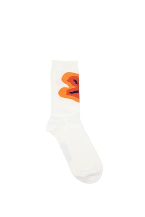 Jacquemus Socks Men Cotton White Orange