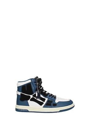 Amiri Sneakers Hombre Piel Blanco Azul Navy