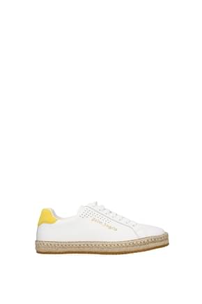 Palm Angels Sneakers Women Leather White Yellow