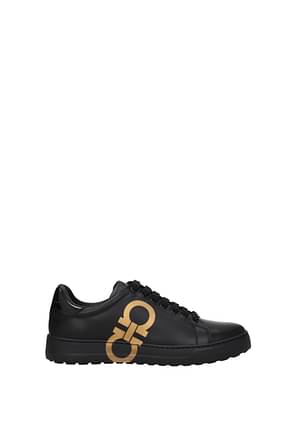Salvatore Ferragamo Sneakers number Men Leather Black