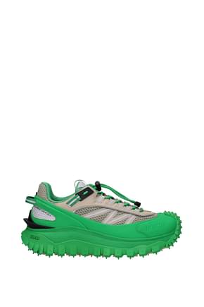 Moncler Sneakers trailgrip high vibram Men Fabric  Green Grey