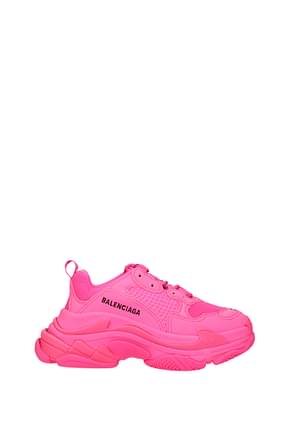 Balenciaga Sneakers triple s Women Patent Leather Pink Fluo Pink