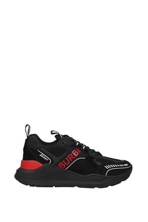 Burberry Sneakers Homme Suède Noir Rouge