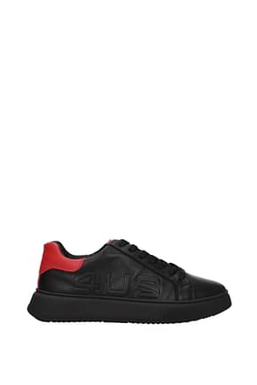 Cesare Paciotti Sneakers 4us Men Leather Black Red
