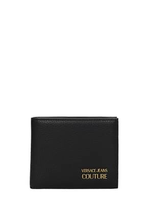 Versace Jeans Wallets couture Men Leather Black Antique Gold