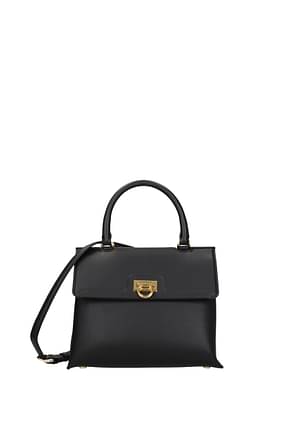 Salvatore Ferragamo Handbags trifolio Women Leather Black