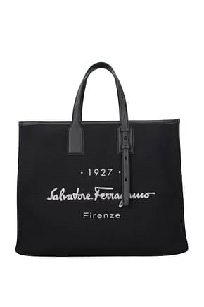 Salvatore Ferragamo Handbags Men Fabric  Black