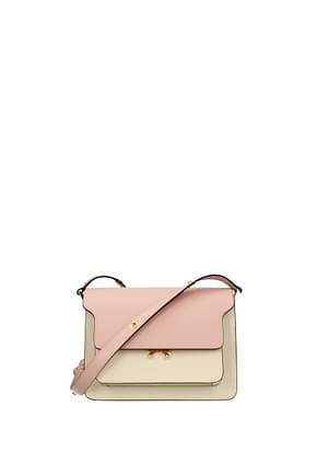 Marni Shoulder bags trunk Women Leather Pink Ivory