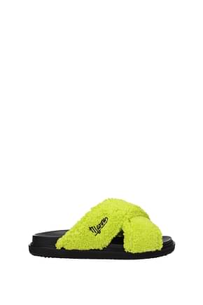Marni Slippers and clogs Women Fabric  Green Chartreuse