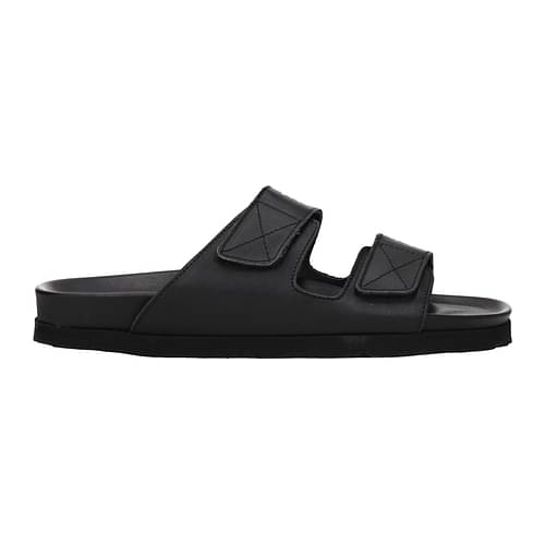 Men's Leather Palm Slippers - Black