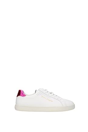 Palm Angels Sneakers Leather White Fuchsia