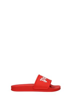 Palm Angels Slippers and clogs Men Rubber Red