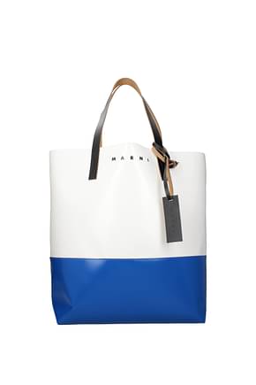 Marni Shoulder bags Women Polyester White Electric Blue