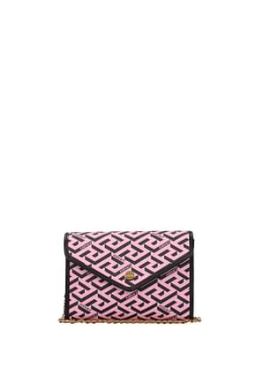 Versace Crossbody Bag Women Leather Pink Black