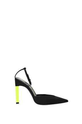 The Attico Sandals perine Women Silk Black Fluo Green