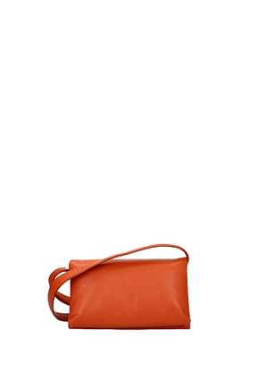 Marni Crossbody Bag Women Leather Orange Maple