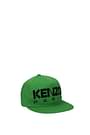 Kenzo Hats Men Cotton Green Black