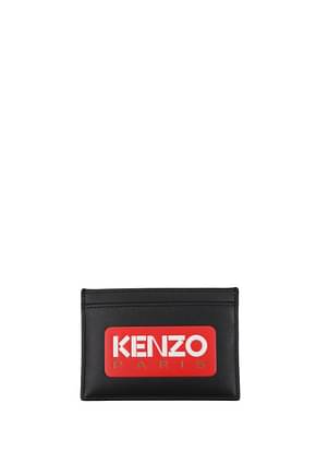 Kenzo Document holders Women Leather Black Red