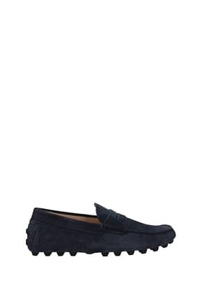 Tod's Loafers Men Suede Blue Midnight Blue