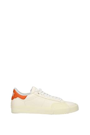 Heron Preston Sneakers Men Leather Beige Orange