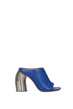 Off-White Sandals Women Leather Blue Silver