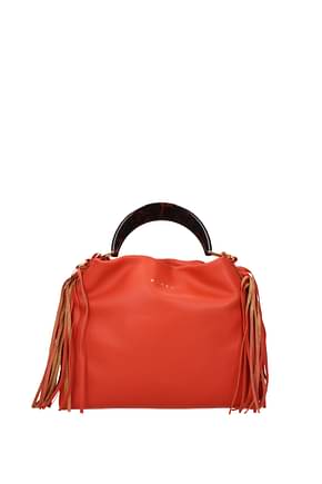 Marni Handbags Women Leather Orange