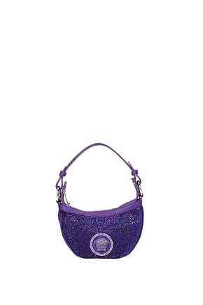 Versace 手袋 女士 布料 紫色 Orchidea Scura