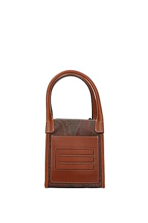 Etro Handbags Women Leather Brown Multicolor
