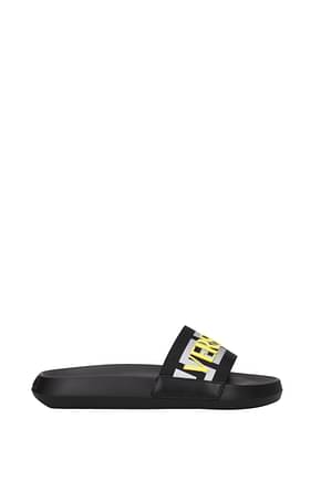 Versace Slippers and clogs Men Fabric  Black Silver