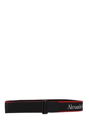 Alexander McQueen Regular belts Men Fabric  Black Red