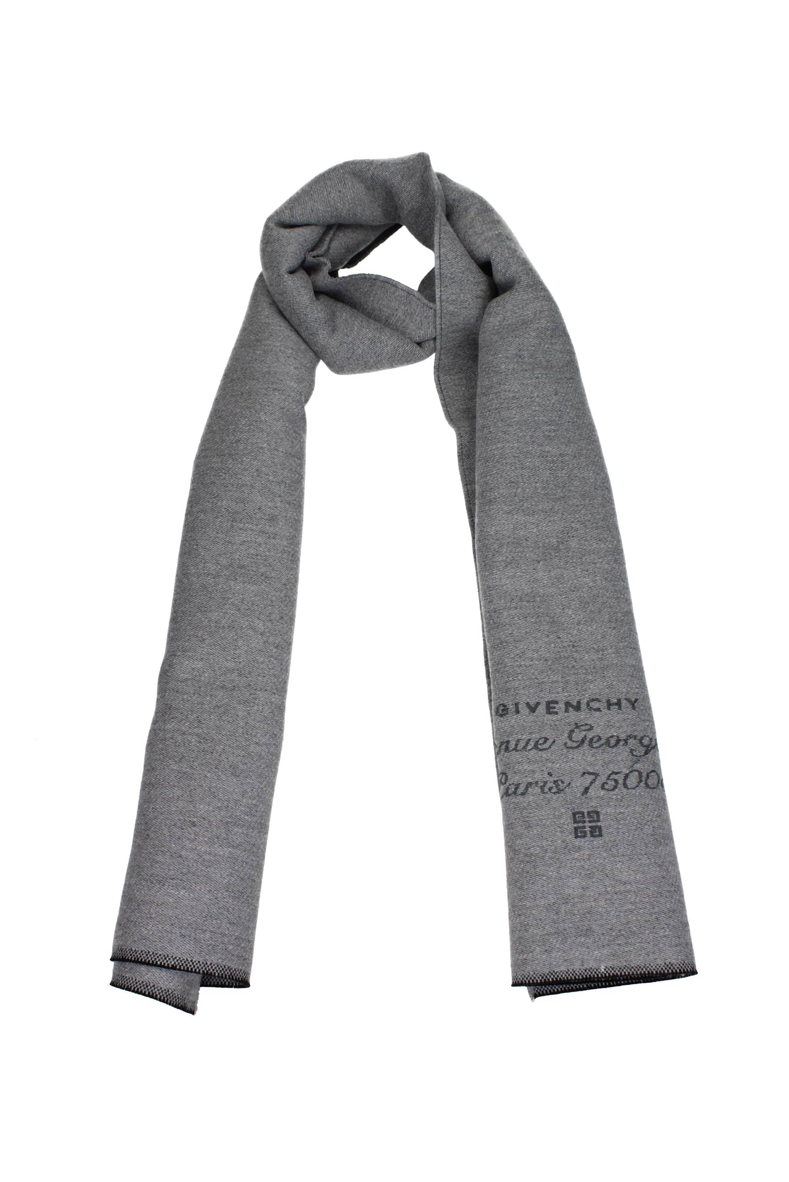 Givenchy スカーフ 男性 ウール 灰色 シルバー