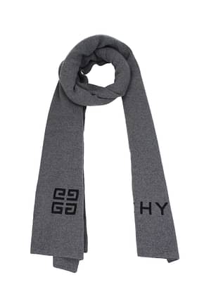 Givenchy Scarves Men Wool Gray Wolf Grey