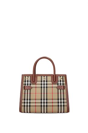 Burberry Handbags Women Fabric  Beige Brown