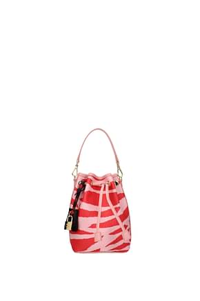 MCM Handbags Women Fabric  Pink Bright Red