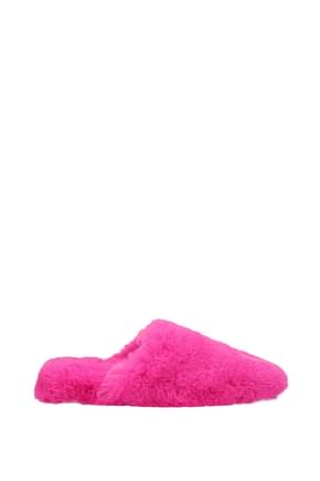 Balenciaga 拖鞋和木屐 女士 生态皮草 粉色 荧光粉红色