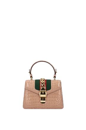 Gucci Handbags Women Leather Crocodile Pink