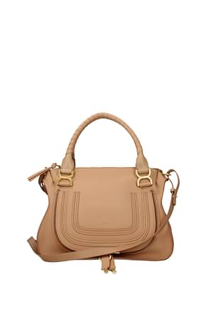 Chloé Handbags marcie Women Leather Brown Light Tan