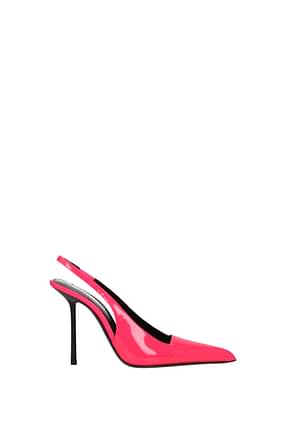 Saint Laurent Sandals kiss Women Patent Leather Pink Coral