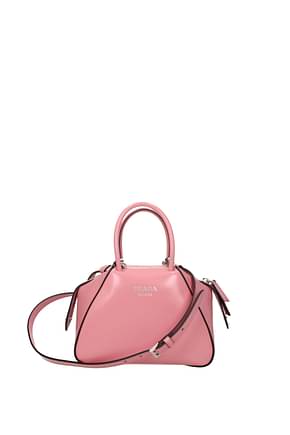 Prada Handbags Women Leather Pink Petal