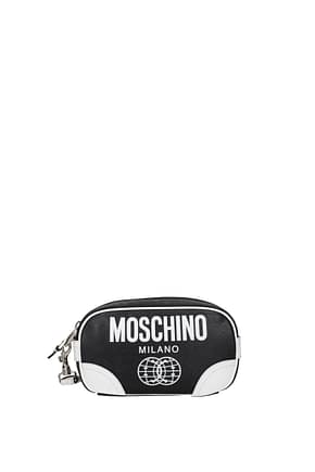 Moschino Pochette smiley Mujer Piel Negro Blanco