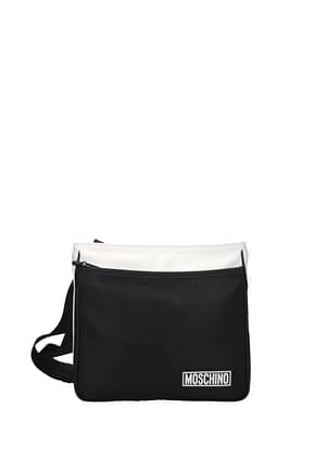 Moschino Crossbody Bag Men Fabric  White Black