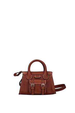Chloé Handbags edith Women Leather Brown Sepia
