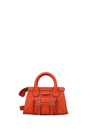 Chloé Handbags edith Women Leather Orange Rust