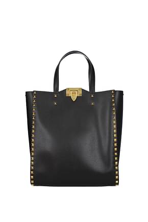 Valentino Garavani Handbags Men Leather Black Gold