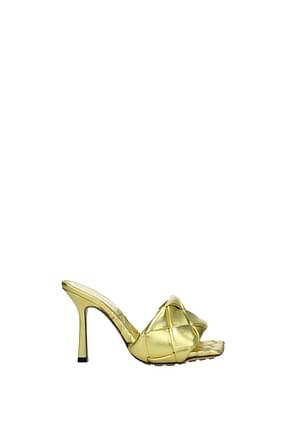 Bottega Veneta Sandals Women Leather Gold