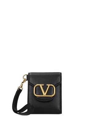 Valentino Garavani Wallets Women Leather Black