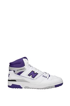 New Balance Sneakers 650 Homme Cuir Blanc Violet