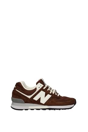 New Balance Sneakers 576 Men Fabric  Brown White