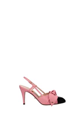 Gucci Sandals Women Leather Pink Black